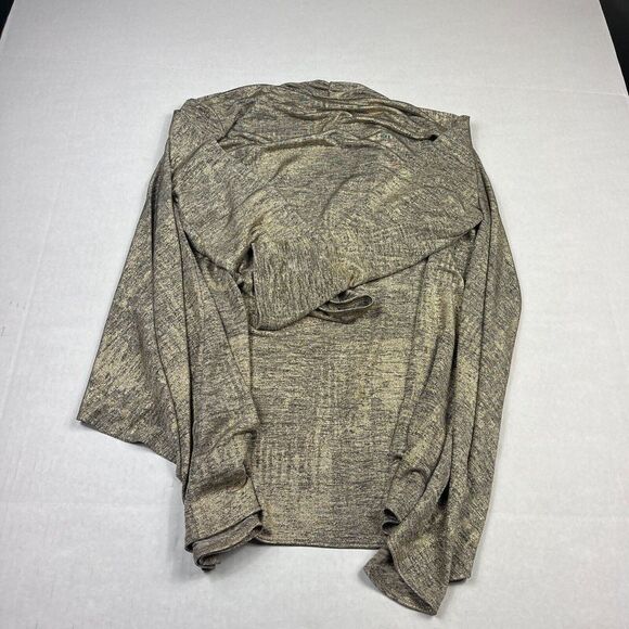 Chicos Travelers Cardigan Jacket Gold Gray Open Front Casual Stretchy 0 SMALL - Picture 9 of 10